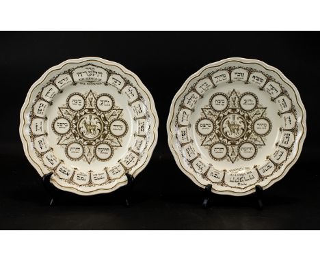Spode Earthenware 2 x Service of Passover Plates, used for the Pesach Service. 