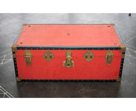 Vintage Travel Trunk With Brass Corners And Brass Fittings. Would Make An Ideal Coffee Table. 36 x 20 x 14