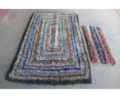 Two vintage rag rugs 