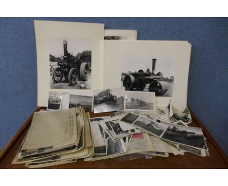 Assorted vintage photographs of steam engines, trains, etc. 