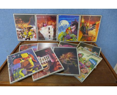 A set of twelve vintage Judge Dredd prints 