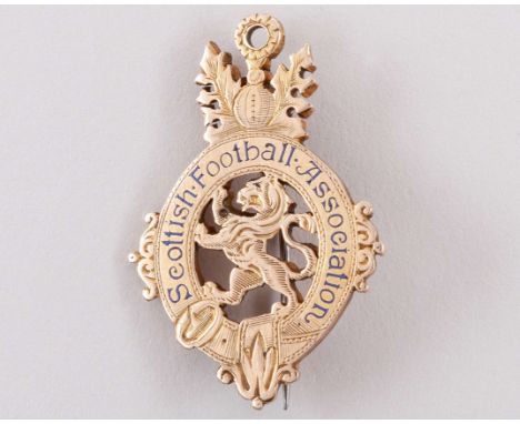 William Sellar 9ct gold and enamel Scottish Cup Winners medal, 1889-90, the obverse inscribed Scottish Football Association, 