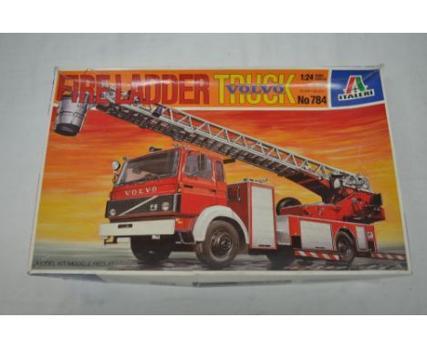 1:24 scale Italeri fire ladder Volvo truck (transfers are damaged) 