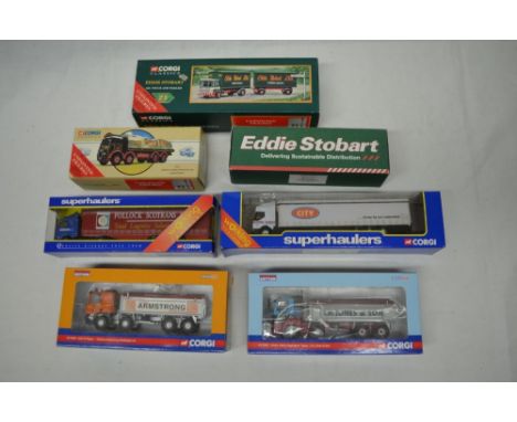 Collection of Corgi and one Atlas Editions Diecast edition model trucks including Corgi Daf Cf Tipper and Foden Alpha Aggrega