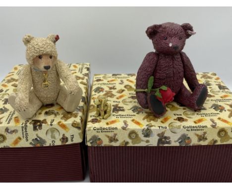 Steiff Enesco porcelain bears 'Dew Drop Rose 7746261' and '1930 Teddy Baby Bear With Puppy 597244' (2) 