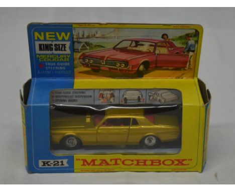 Boxed Matchbox Mercury Cougar, catalogue no. K21, light wear 