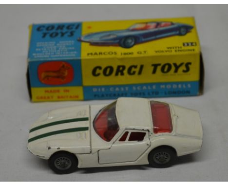 Corgi Toys Marcos 1800 GT with Volvo engine, catalogue no. 324, lightly used condition with signs of wear, original box 