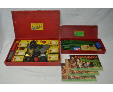 Large quantity of vintage Meccano with instructions to build various sets/outfits, Meccano Magic Motor (2 boxes) 