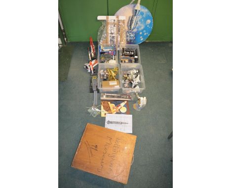 Large collection of models and ephemera relating to space flight. Please note the Corgi Sea King has a broken base. 