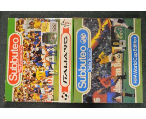 Two boxed Subbuteo football games, the World Cup edition and Italia '90 