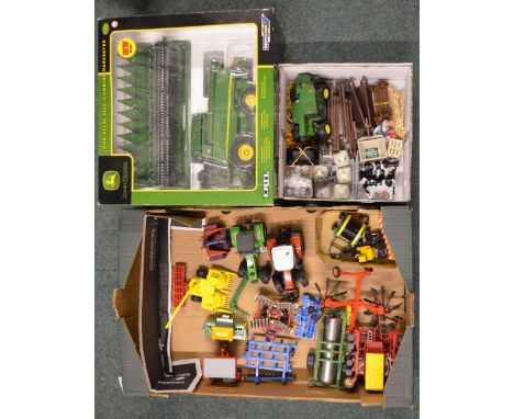 Collection of framing models mostly Britons 132nd including  boxed (Used-good) John Deer combine harvester, tractors and die 