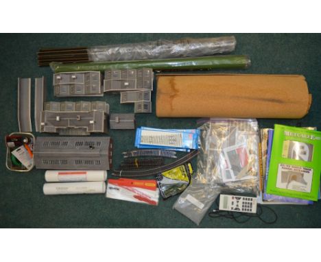 Collection of HO OO gauge scenic accessories cardboard buildings, number of premade ready cut card kit model, and some unmade
