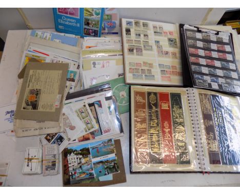 Miscellaneous first day covers, stock book of stamps, castle high values, book marks etc.