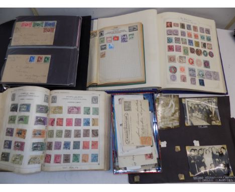 A well filled stamp album, 2 other stamp albums, first day covers and a little postal history.