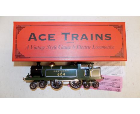 Ace trains:- An '0' gauge ESG/1 Southern B604 Green 4-4-4 20V DC 3 rail electric locomotives excellent, original box.