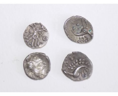 Celtic:- four small silver coins.
