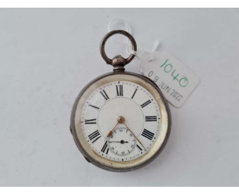 A gents silver pocket watch with seconds sweep 