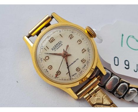 A ladies wrist watch by Roamer with seconds sweep W/O on expandable strap 