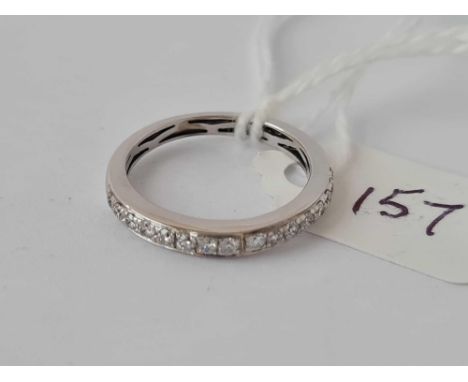 18ct White gold diamond set ½ Eternity ring, size L