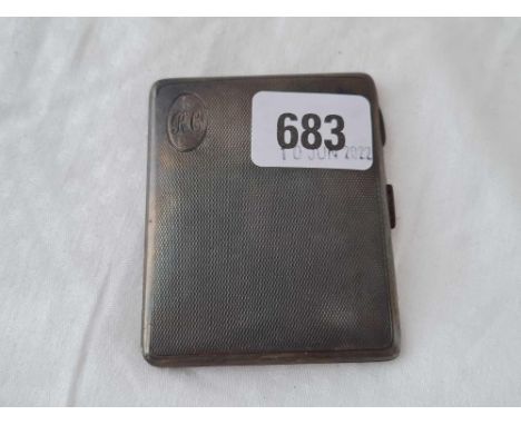 A small cigarette case with engine turned decoration, 3" tall, Birmingham 1930