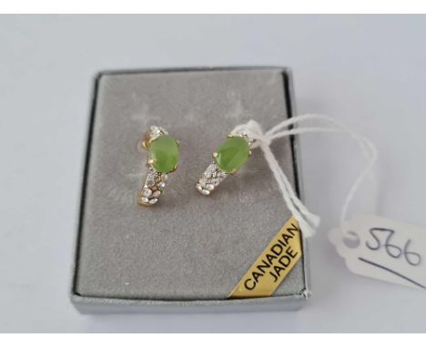 A pair of Canadian jade earrings 