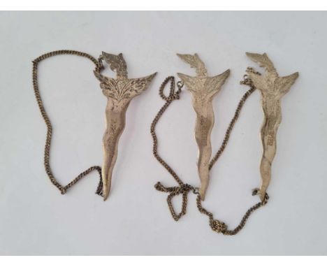 A set of three Siamese spirit ticket in the form of daggers – 3” long