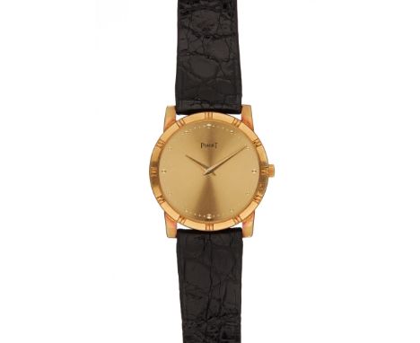 Piaget, Polo, ref. 94023, an 18 carat gold wristwatch, no. 561599, circa 1990, manual wind movement, 18 jewels, adjusted to 5