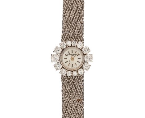 Vacheron & Constantin, a lady's 18 carat white gold and diamond bracelet wristwatch, no. 438792, circa 1970, manual wind move