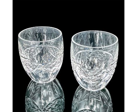 Pair of two punch cups to go with the Patriot bowl with matching features like swag, prismatic ring and open cut diamond patt
