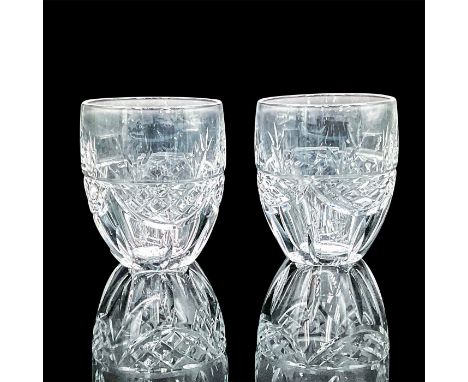 Pair of two punch cups to go with the Patriot bowl with matching features like swag, prismatic ring and open cut diamond patt