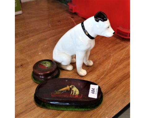 A cermaic nipper the dog HMV care kit with brushes - ideal item to go with lot 681  !