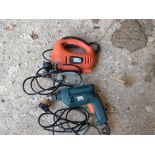 Black and Decker electric drill & Black and Decker jigsaw,