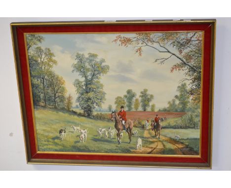 C.S Vokes (20th century) Hunting scene, signed, oil on board, 46cmx59.5cm 