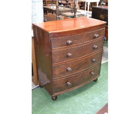 A Victorian mahogany bow front chest of drawers, c. 1860