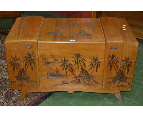 An oriental camphor wood trunk
