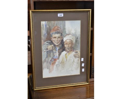  Pavez (early 20th century) 
Portrait Study, Moorish boy
signed, watercolour, 41cm x 28cm