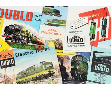 A Collection of Vintage Model Train Catalogues and Instructions, including Triang-Hornby Catalogues 7,8(2), 9(2), 10(2), 11(2