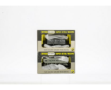 Wrenn OO Gauge Wagons, W5067 'Amos Benbow' 5 Plank Wagon, W5068 'Charringtons' 21T Hopper Wagon x 2, all in original Wrenn bo