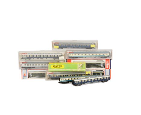 Lima and Fleischmann Continental N Gauge Locomotives and Coaching Stock, including Lima DB green (3) and Fleischmann (1), Fle