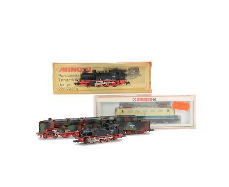Arnold and Ibertren N Gauge Continental Locomotives, Arnold 2285 DB black 2-6-0T, 2200 4-6-4 Tender Locomotive 05003 and DB c