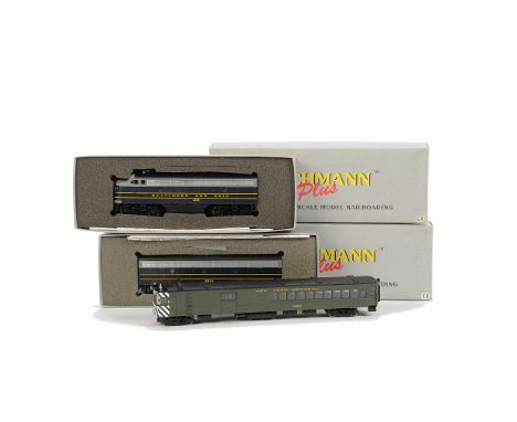 Bachmann Plus HO Gauge American Diesel F7 & B Units, Baltimore and Ohio F7A and F7B, in original boxes, VG-E, boxes VG (2), t