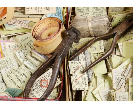 A Collection of Train/Platform Tickets and Ticket Clippers, mostly BR Edmondson card type from 1960's, many from Midlands are