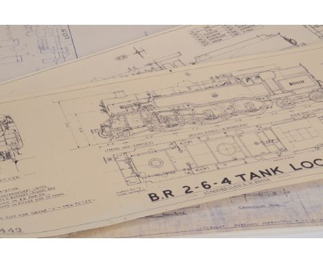 A Group of Smaller Scale Locomotive Engineering Drawings, many by Skinley including GWR Castle, LMS Black Five, SR Schools, B