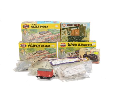 A Plethora of OO Gauge Airfix Dapol and Other Scenic Detailing Kits, including Signal Box, Country Inn, Engine Shed and many 