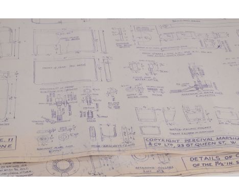 A Full Set of Hughes 1½" Scale Allchin Traction Engine Drawings, comprising 16 main sheets plus two additional detailing shee