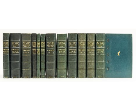 NO RESERVE Military.- Bindings.- Fortescue (Hon J.W.) A History of the British Army,  9 vol. only (of 14) and 3 vol. of maps 