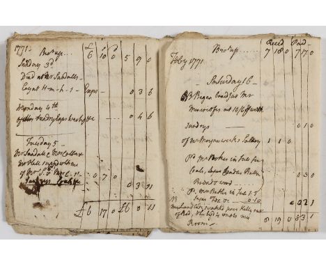 London.- ?Lawyer's account book, manuscript, 28pp., first f. small piece of corner torn away, small hole in last f., slightly