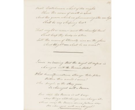 NO RESERVE 19th century poetry.- B. (G.) Commonplace book of poetry and prose, manuscript, 146pp. excluding blanks, slightly 