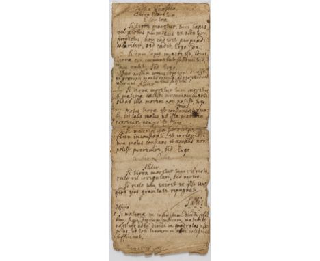 17th century science.- Tertia Quaestio - Terra Movetur [On the Movement of the Earth], manuscript in Latin, on paper, folds, 