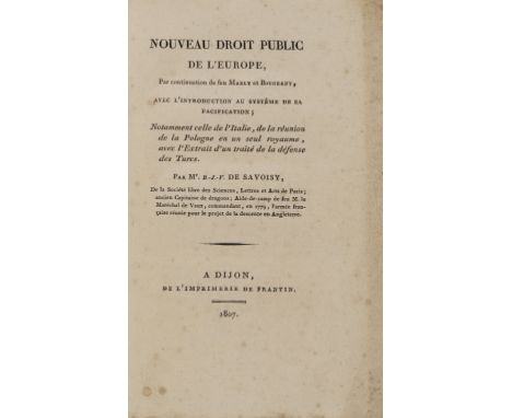 Napoleonic Europe.- Savoisy (Bénigne Joseph Vaillant) Nouveau Droit de L'Europe, first edition, some spotting, contemporary (